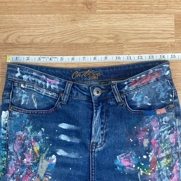 Cotton Denim Paint Splatter Art - Picture 13 of 16